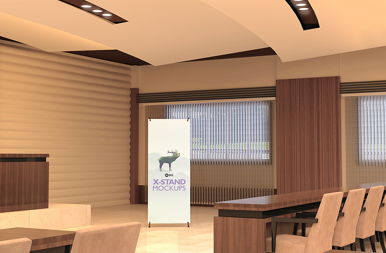 带会场场景的的X展架样机mockup5组插图2