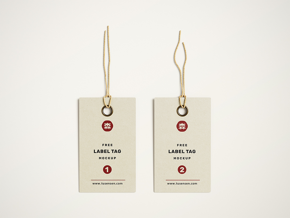 带麻绳的服装吊牌标签样机3组插图2