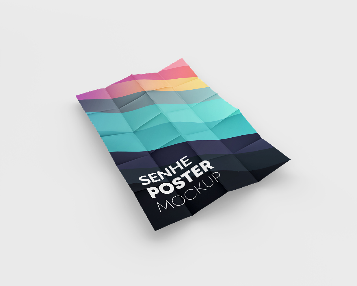 带折痕的海报样机3组插图2