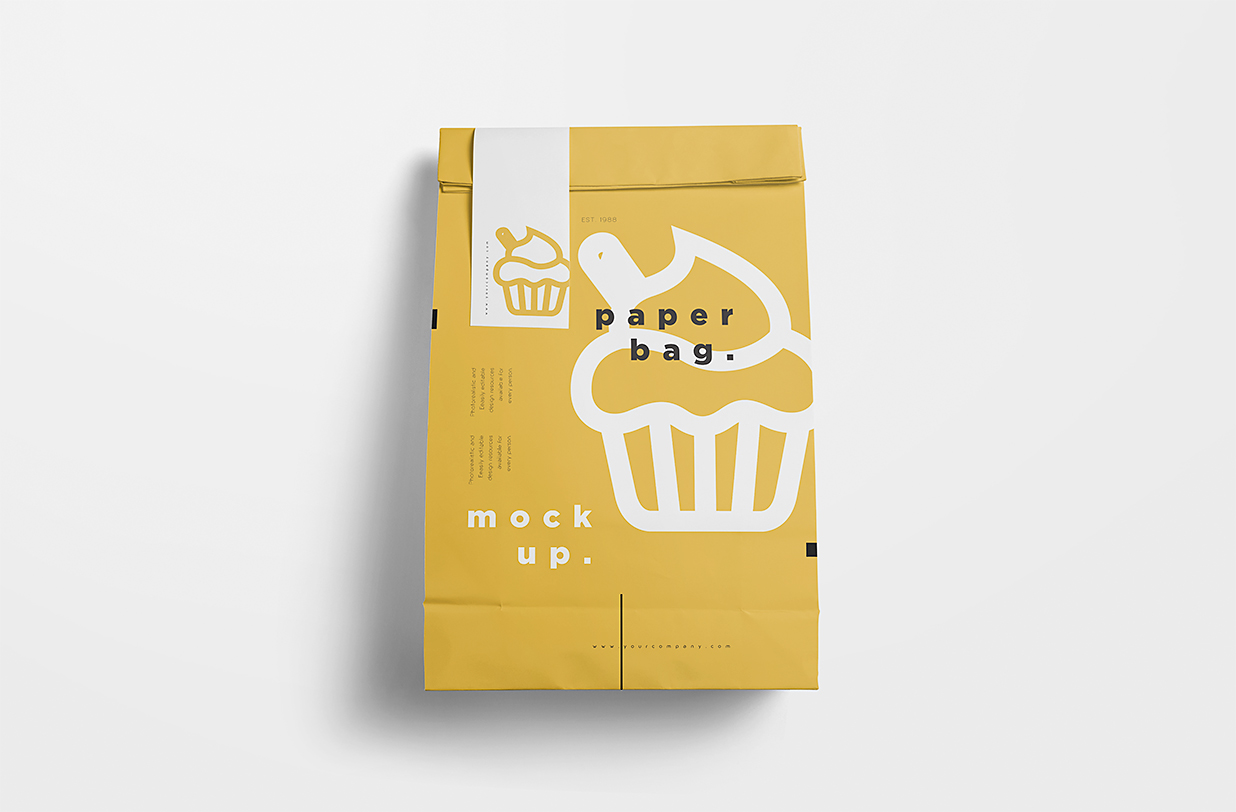 蛋糕面包外带纸袋样机5组插图2