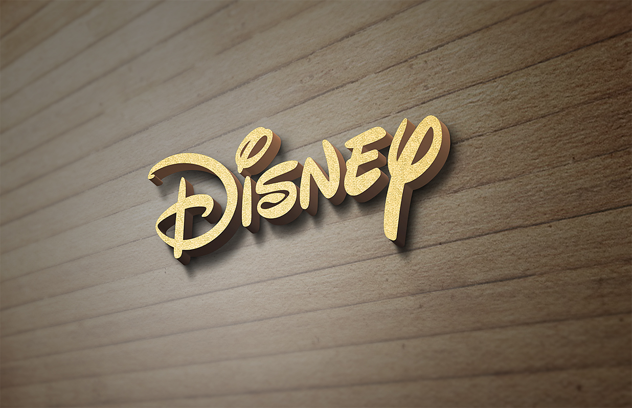 木纹墙面上的3D立体LOGO样机插图