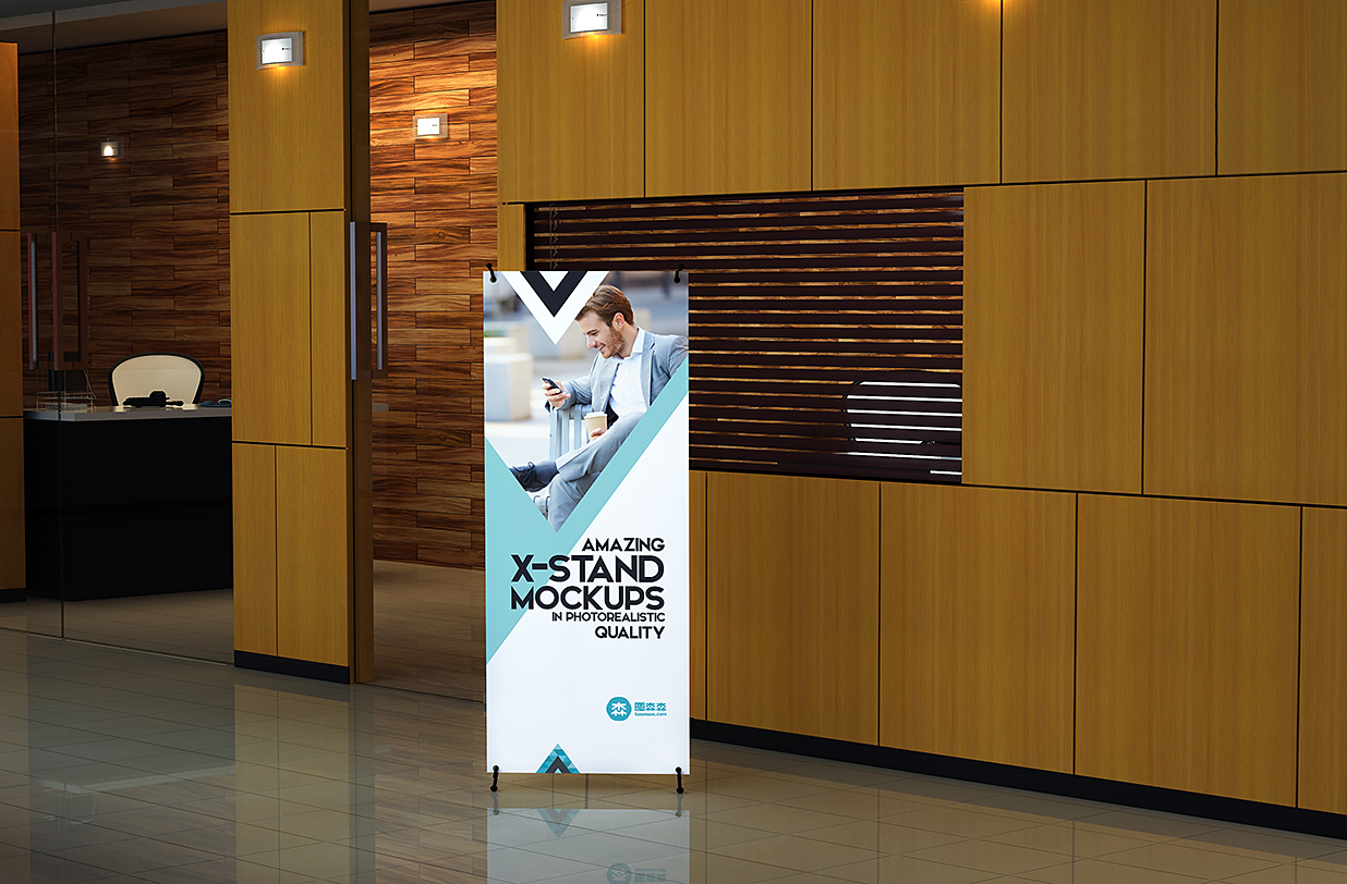 带会场场景的的X展架样机mockup5组插图3