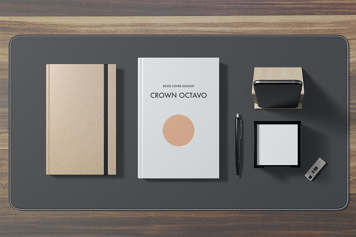 带场景的精装书籍样机4组插图3