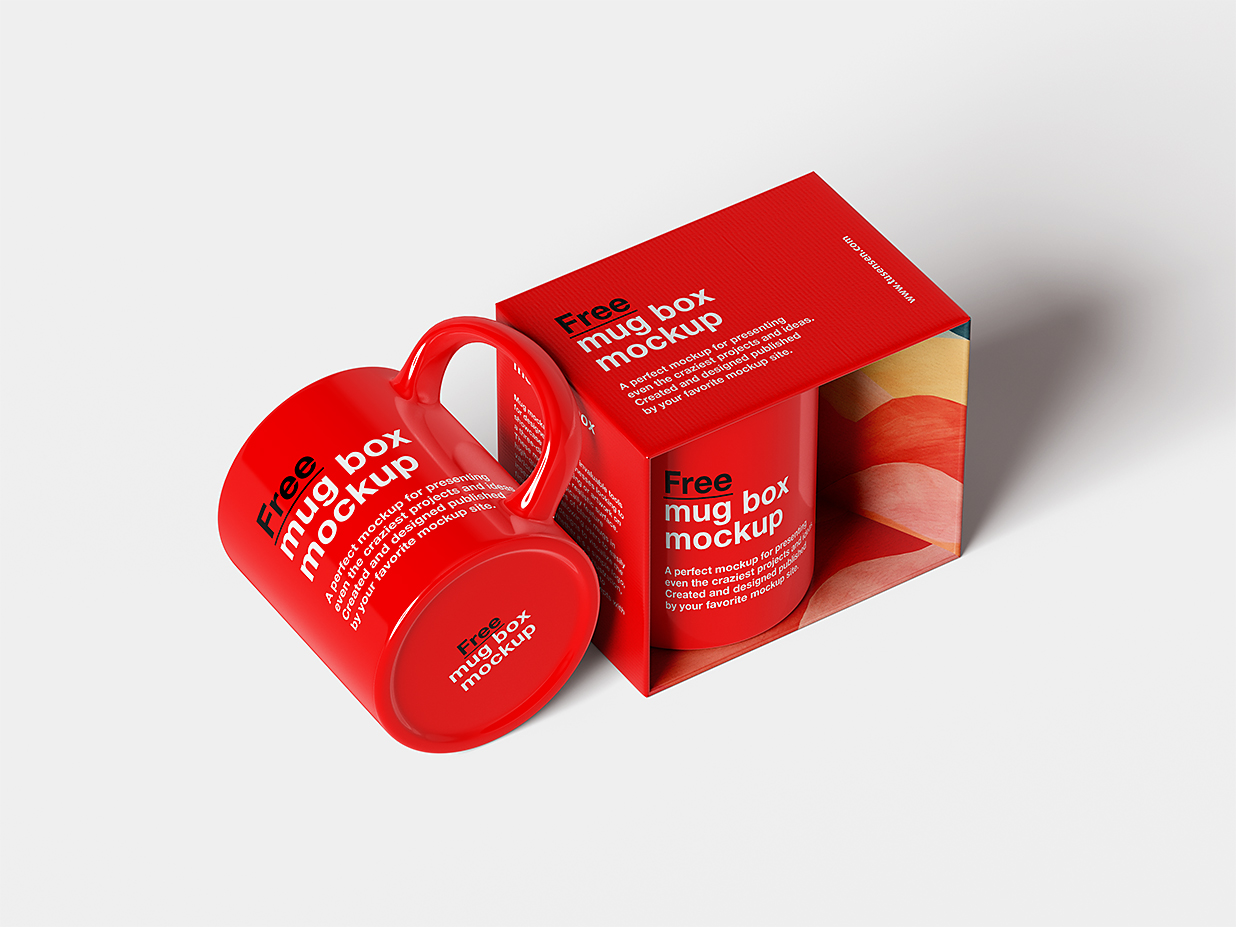 带精致包装盒的马克杯样机4组插图3