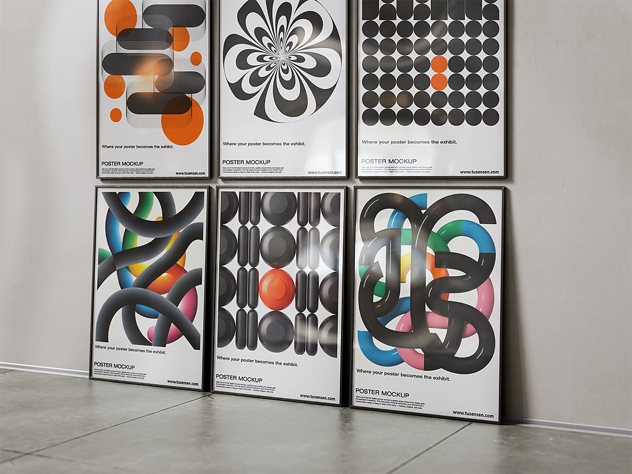 精致海报画廊样机4组插图3