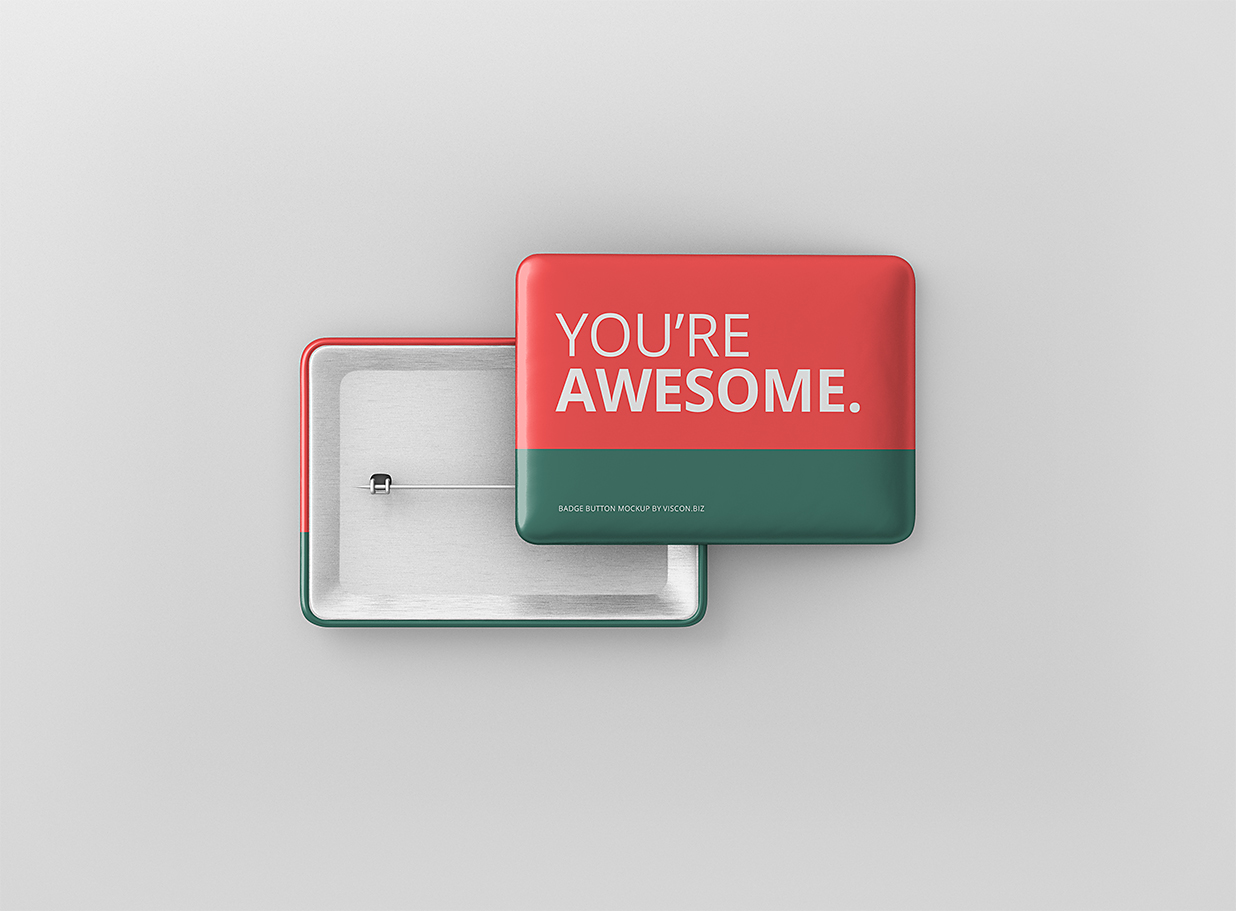 矩形别针徽章胸针样机8组插图3