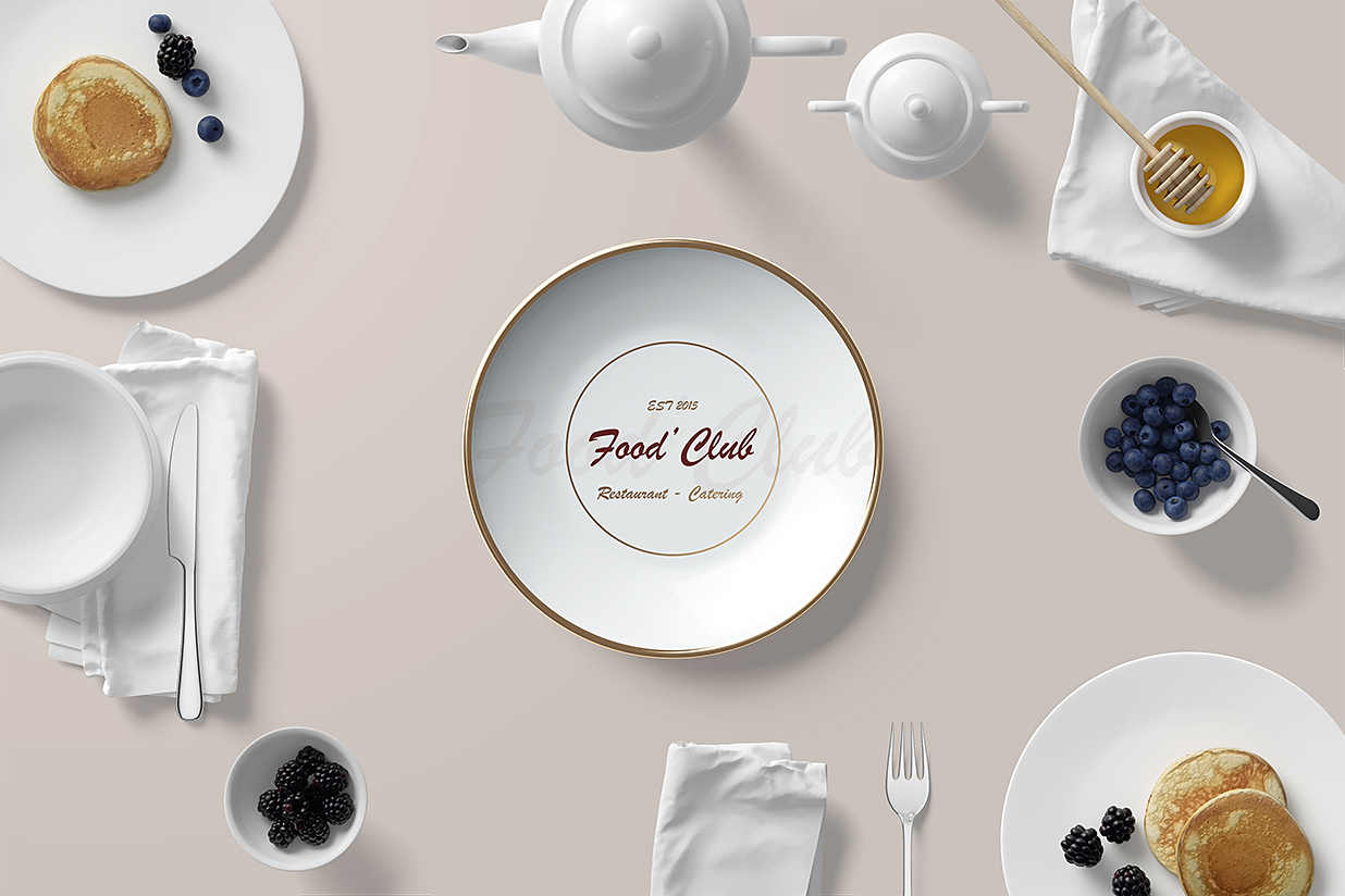 餐厅餐具套装盘子样机7组插图3