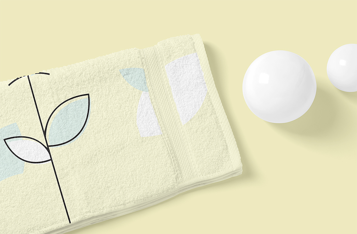 优雅的全棉毛巾洗脸巾样机5组插图3