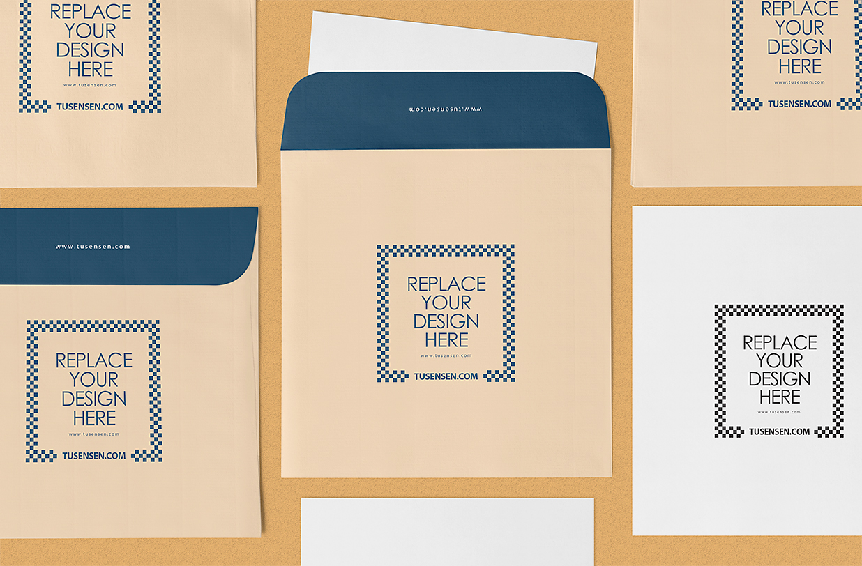 方形企业信封样机5组插图3