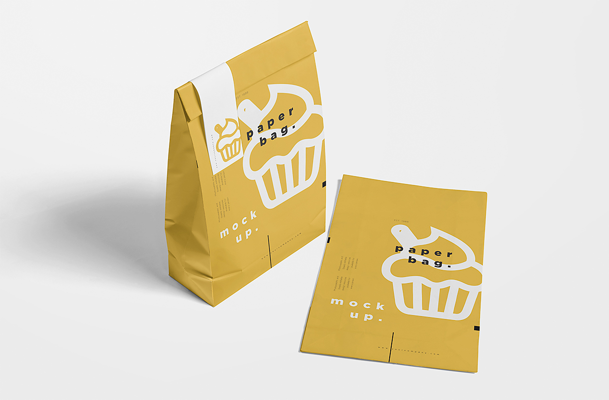 蛋糕面包外带纸袋样机5组插图4