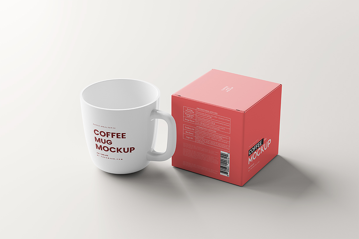 精致包装盒和马克杯样机5组插图4