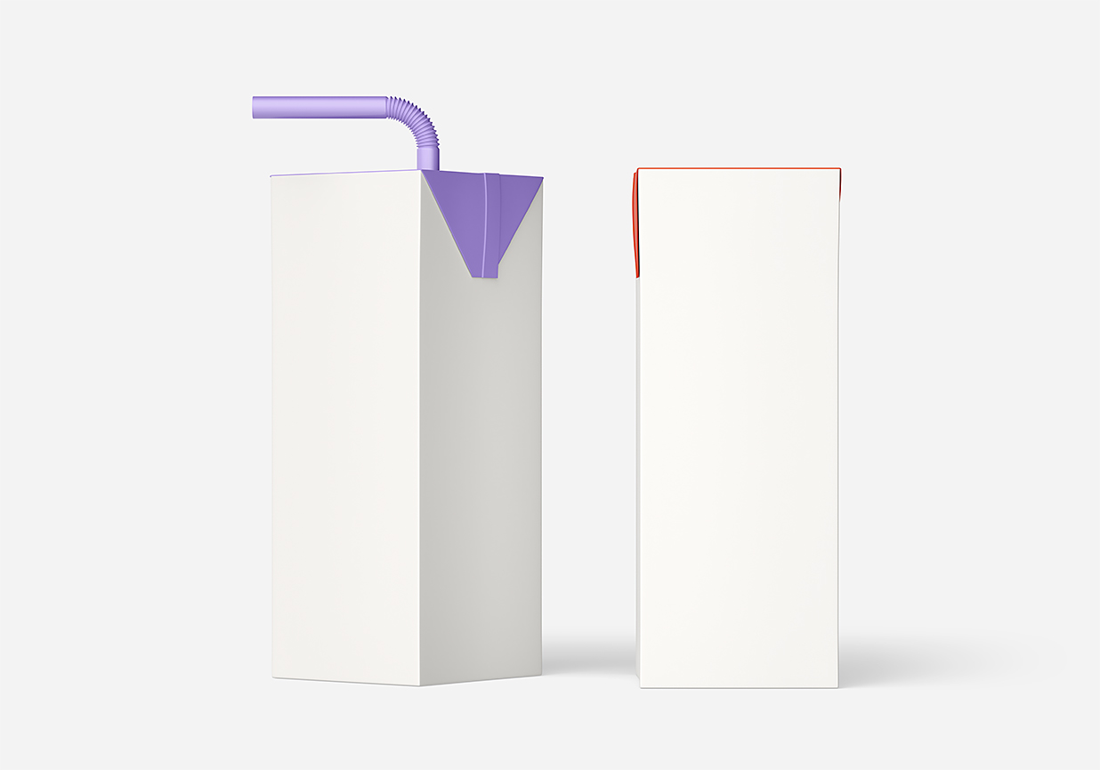 带吸管的果汁饮料牛奶利乐包装样机套装10组插图4