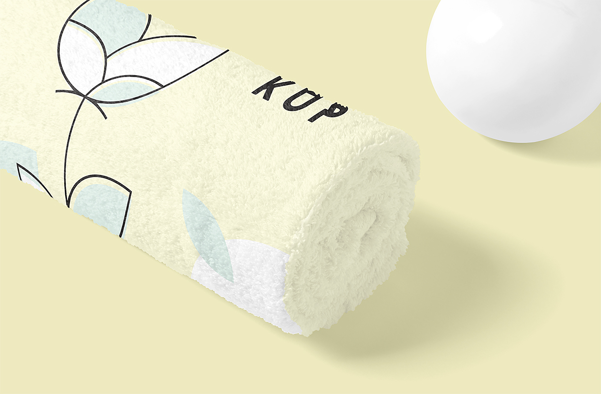 优雅的全棉毛巾洗脸巾样机5组插图4