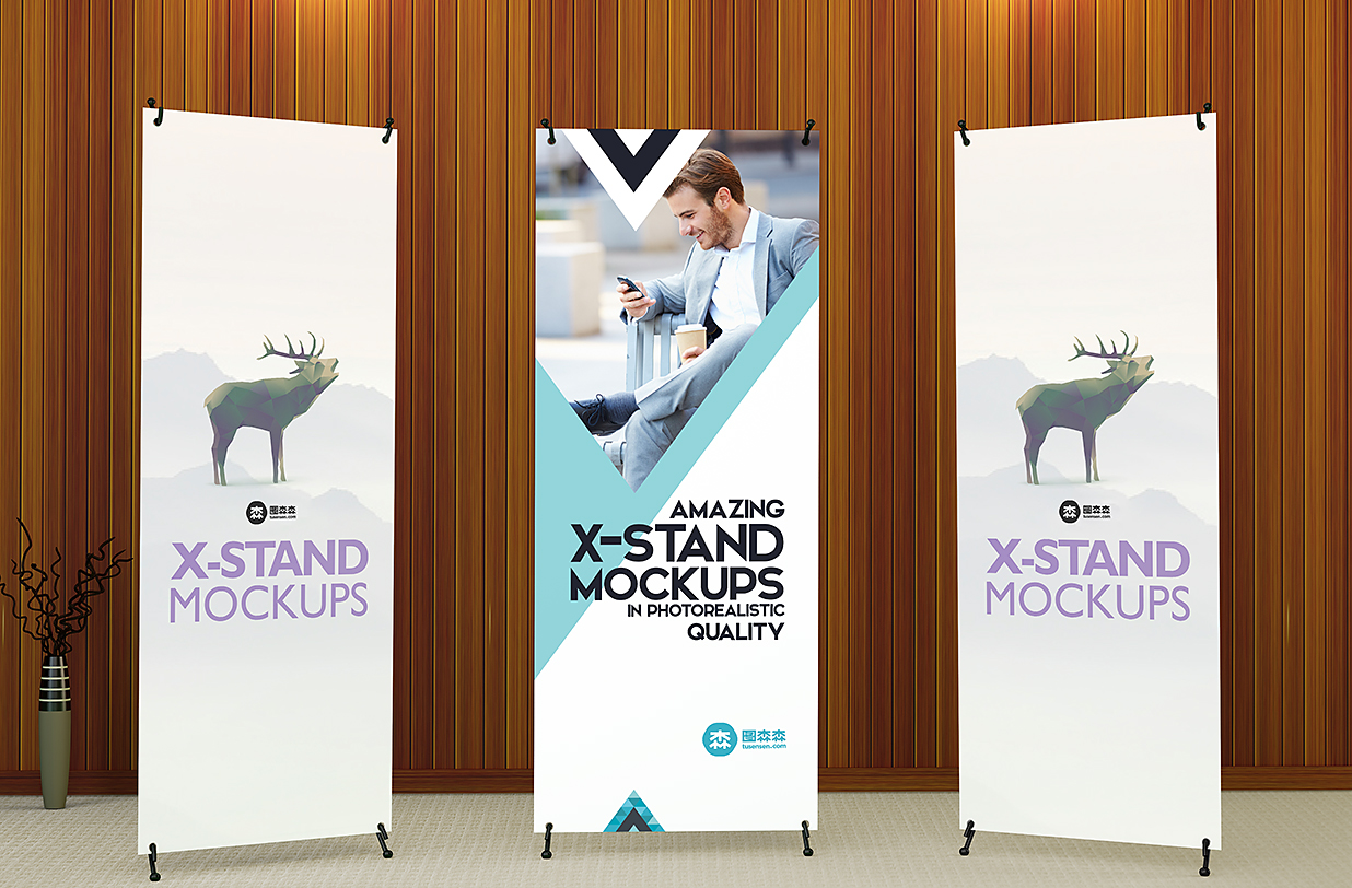 带会场场景的的X展架样机mockup5组插图4