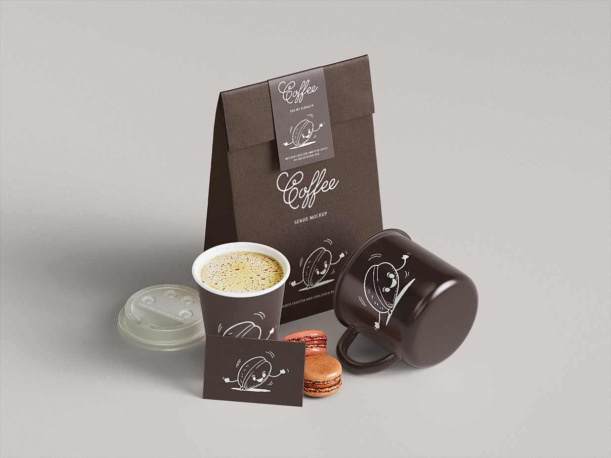 精致咖啡品牌包装VI样机7组插图5