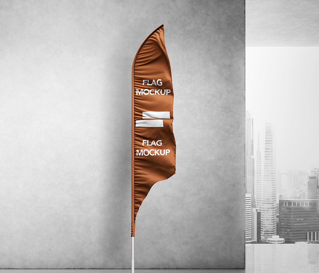 帆船旗帜道旗广告旗样机mockup6组插图5