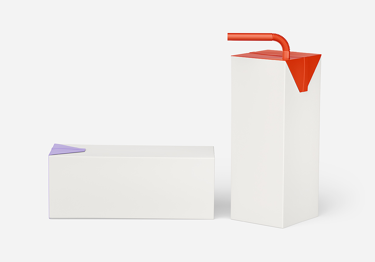 带吸管的果汁饮料牛奶利乐包装样机套装10组插图6