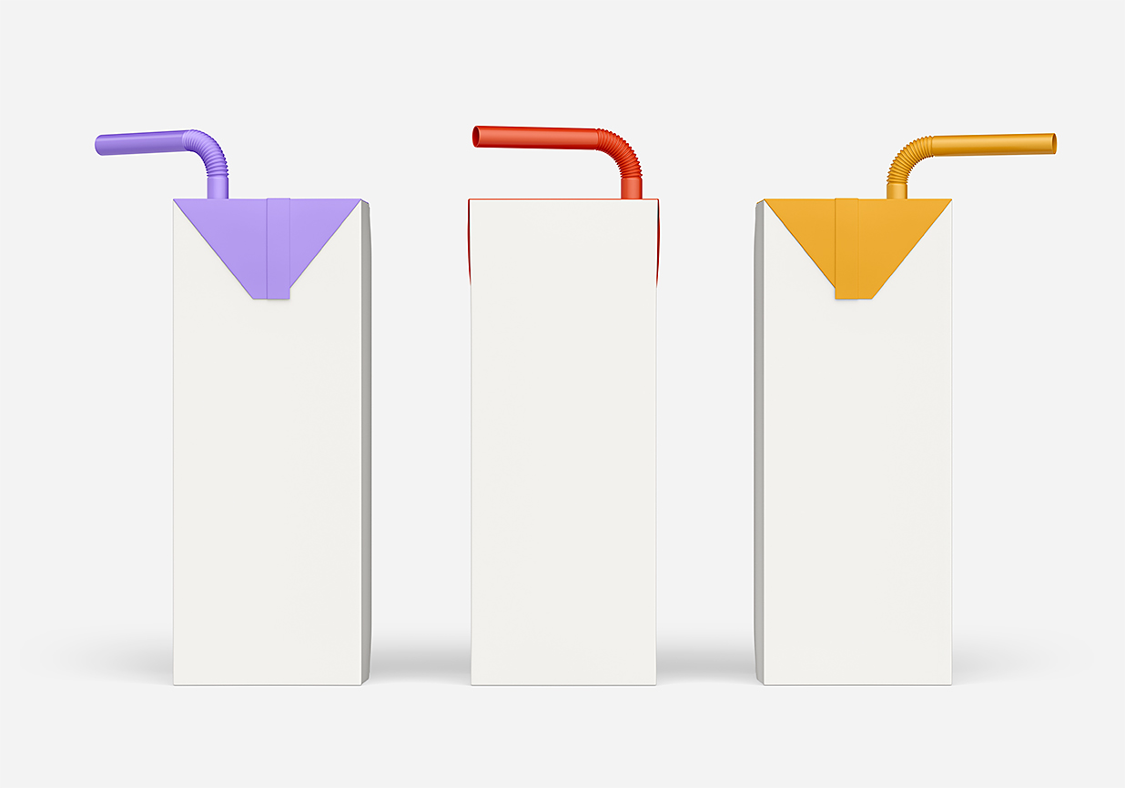 带吸管的果汁饮料牛奶利乐包装样机套装10组插图8