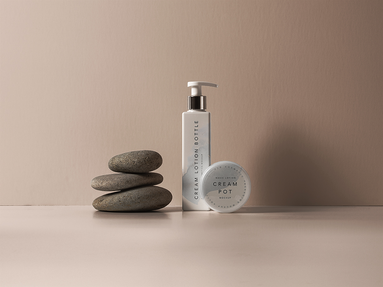 精美场景按压瓶泵瓶样机插图