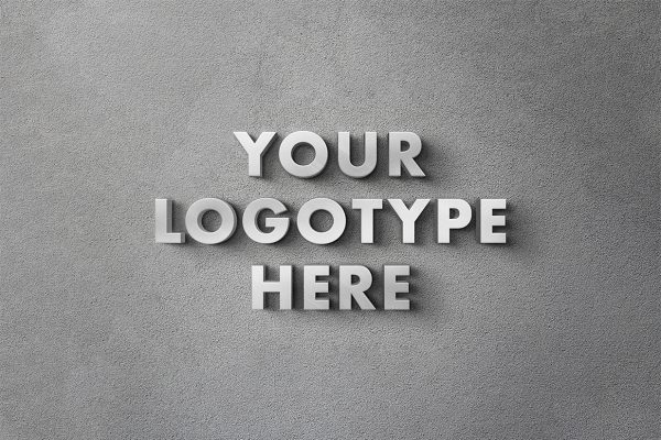 高质感混泥土水泥立体LOGO样机4组