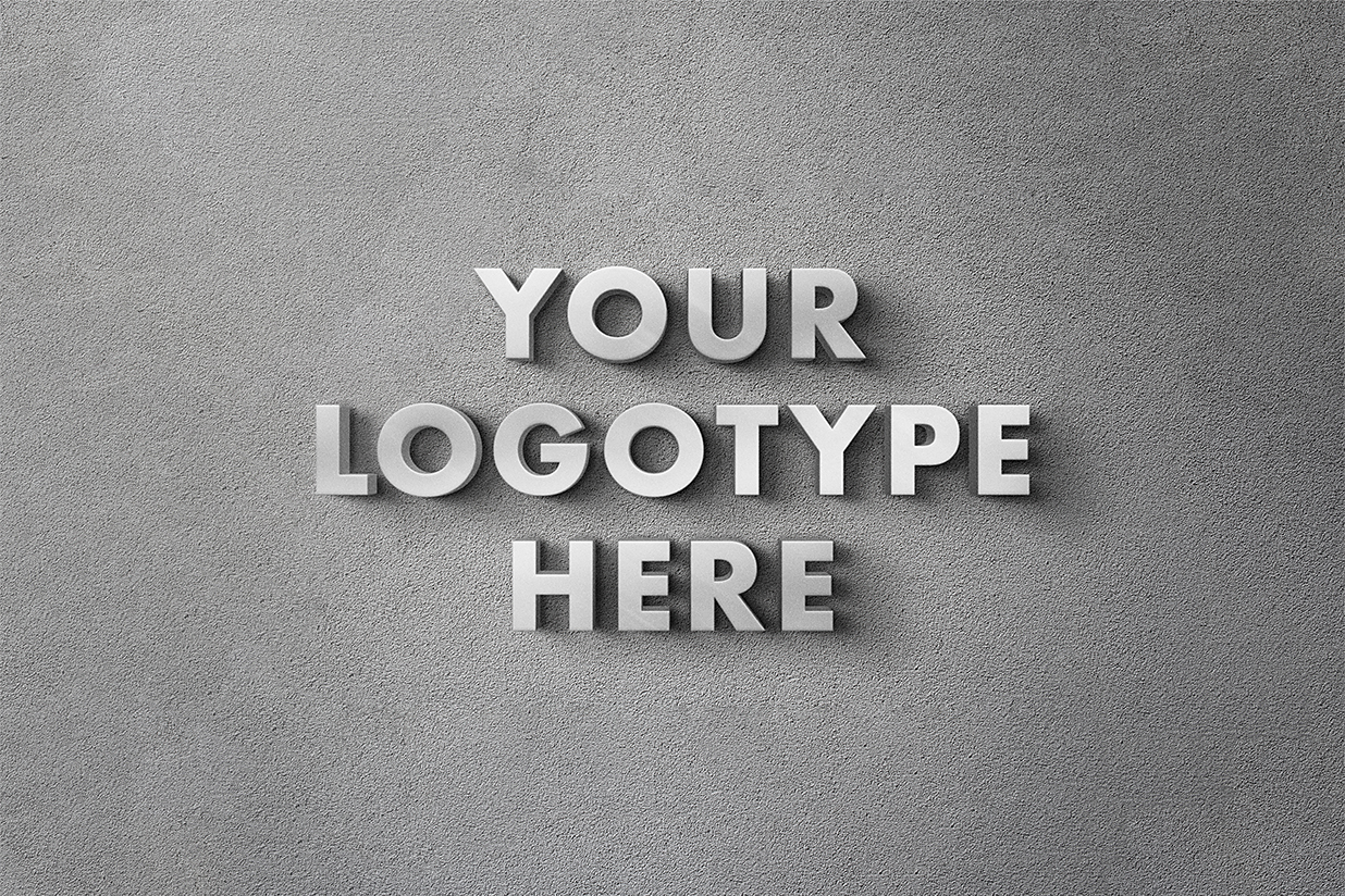 高质感混泥土水泥立体LOGO样机4组插图