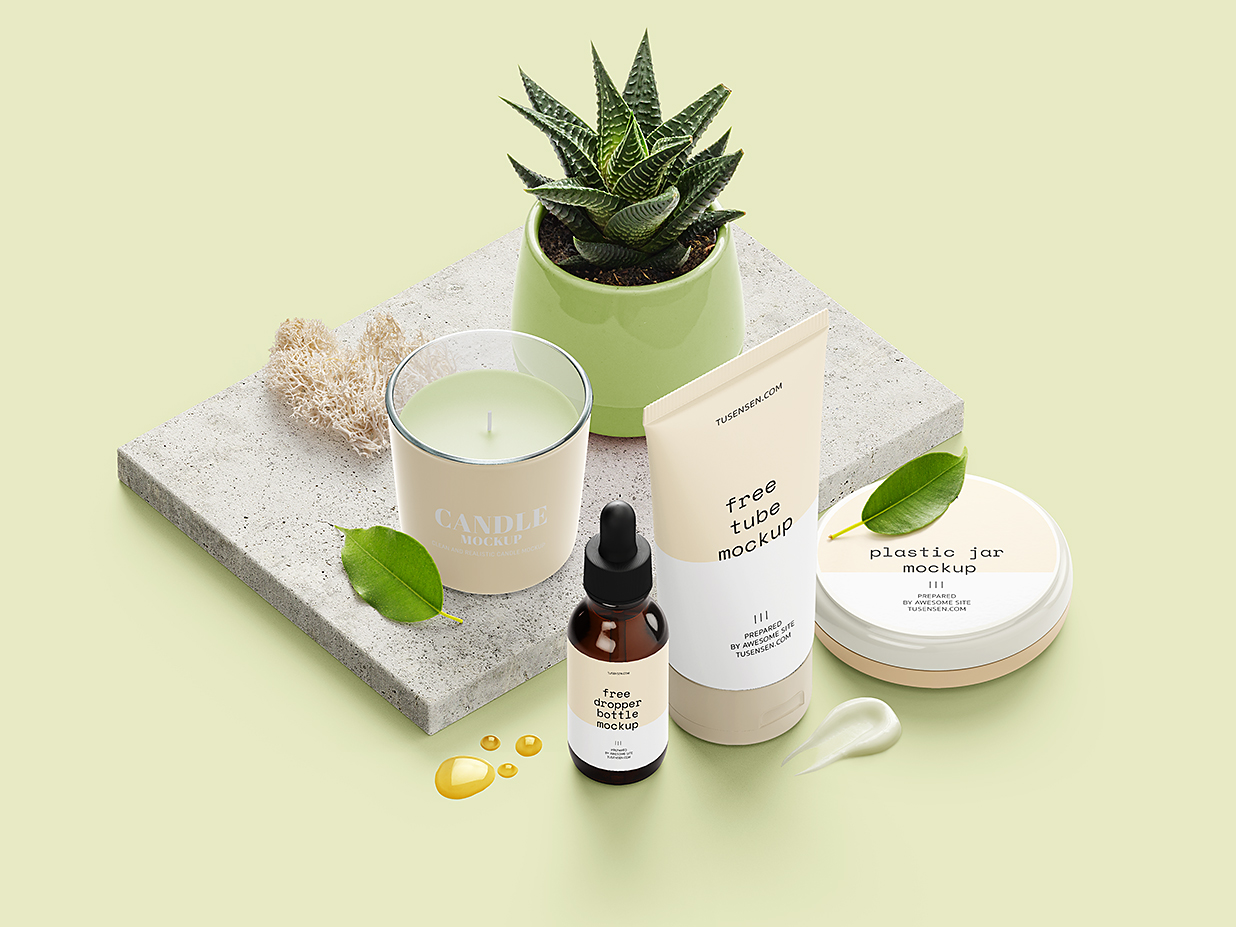 精美场景护肤品套装样机插图