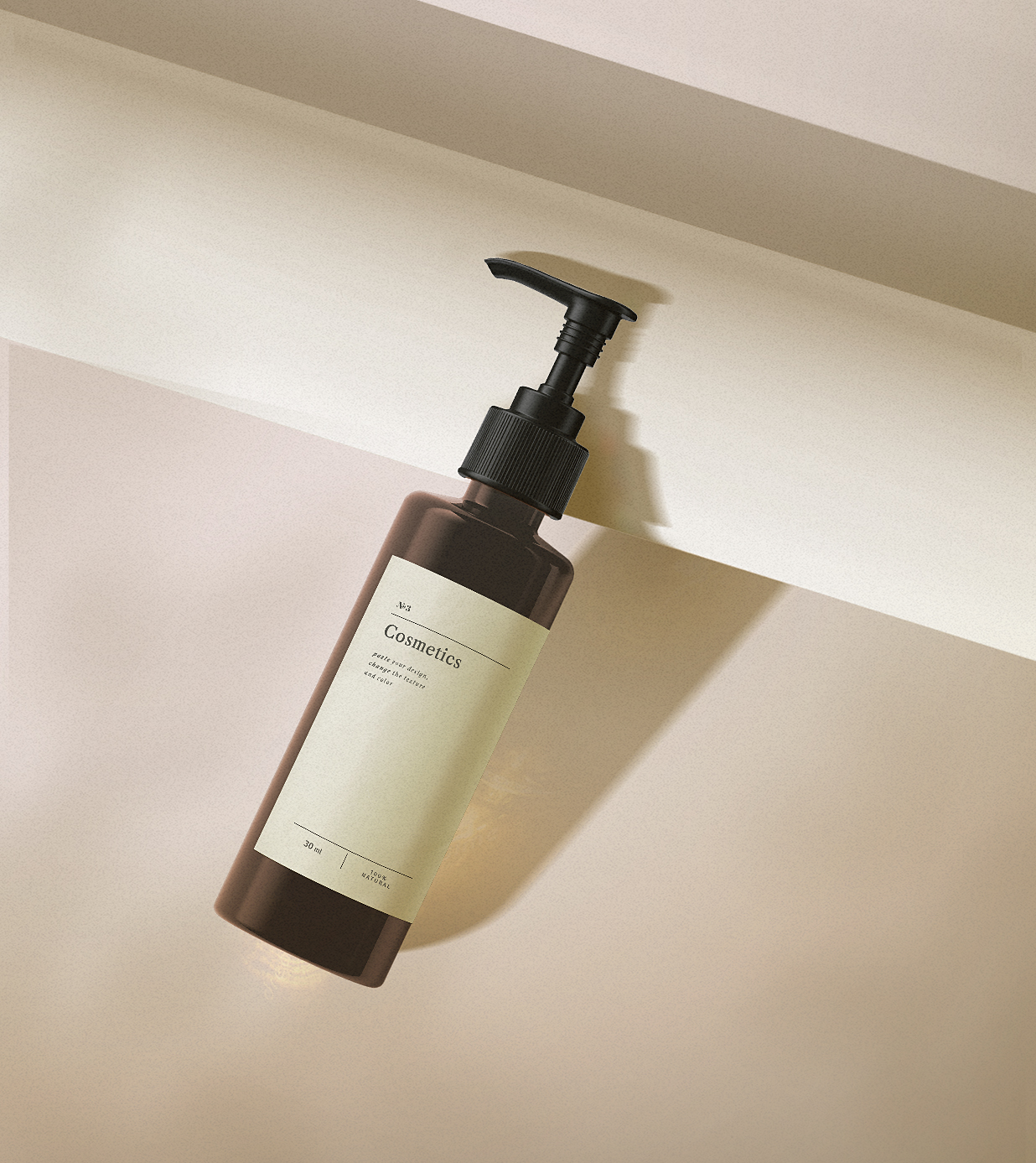 精致场景按压瓶泵瓶样机插图