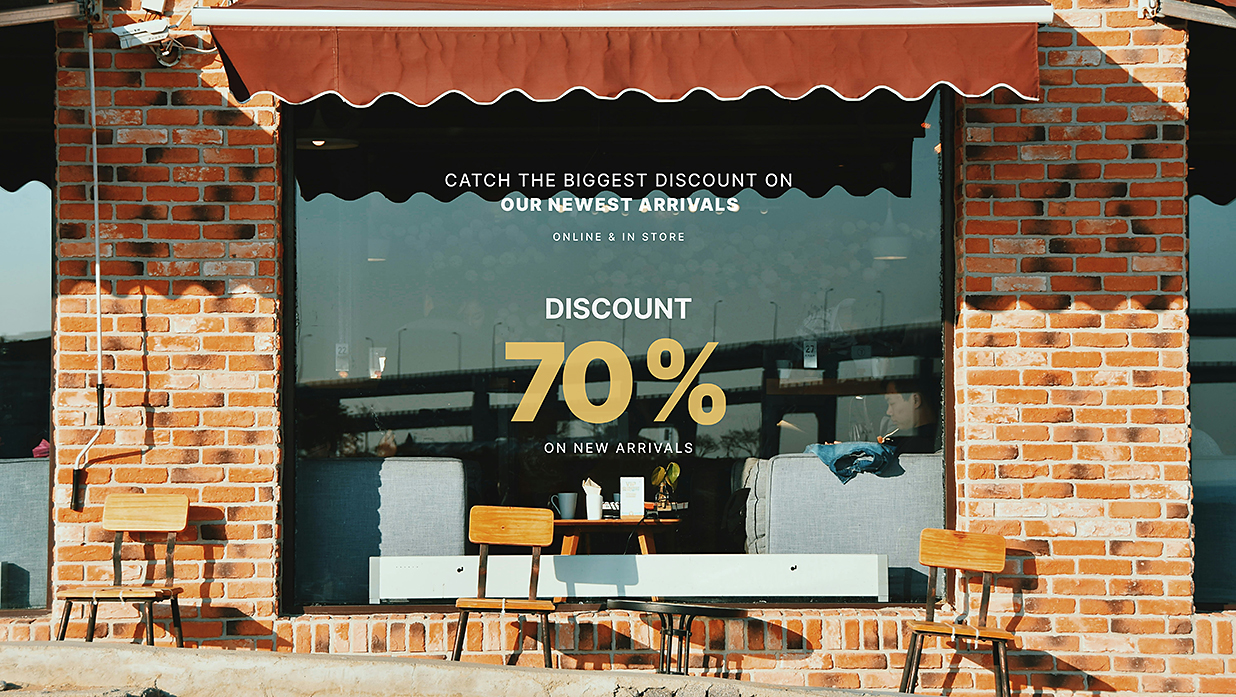 复古门店玻璃窗户LOGO贴纸样机插图