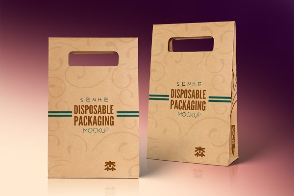 手提牛皮纸自立袋食品袋样机