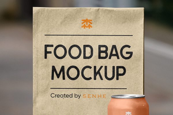 带场景的纸质食品袋样机