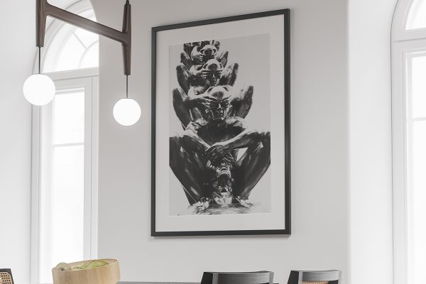 餐厅带框架装饰画海报样机