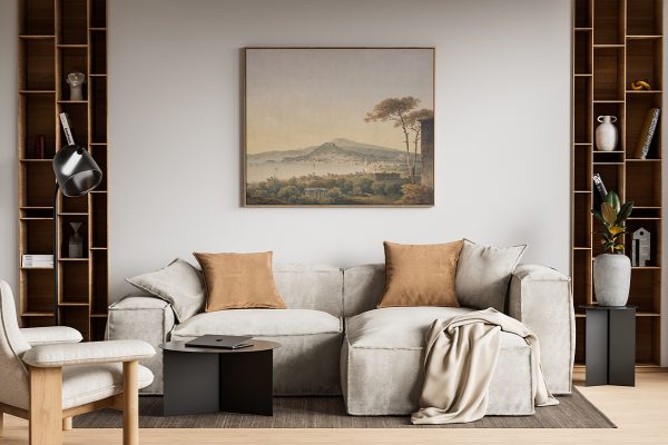 客厅带框架装饰画海报样机2组