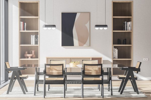 餐厅带框架装饰画海报样机