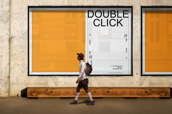 户外广告海报样机