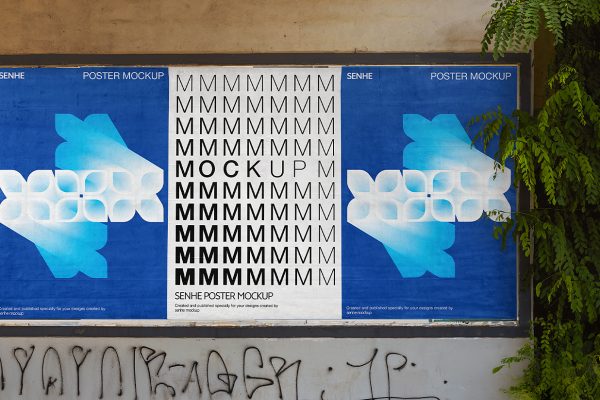 户外广告牌海报样机