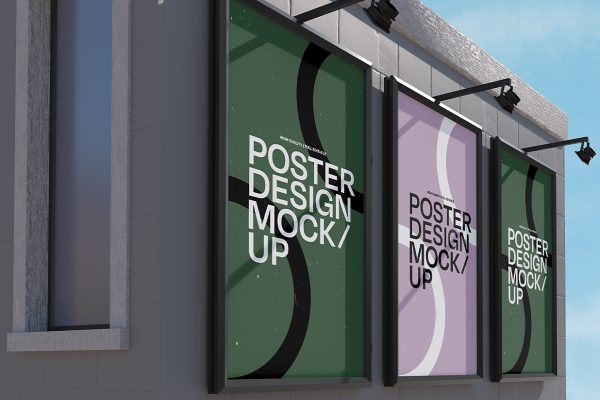 户外广告牌海报样机