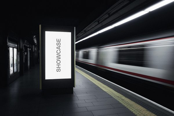 地铁站台LED屏广告牌海报样机