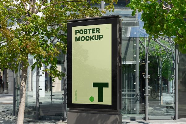 户外灯箱广告牌样机