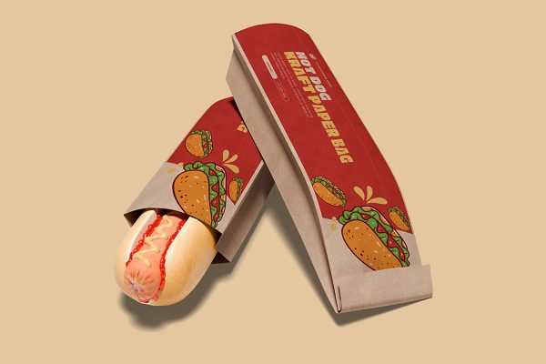 热狗牛皮纸食品袋样机