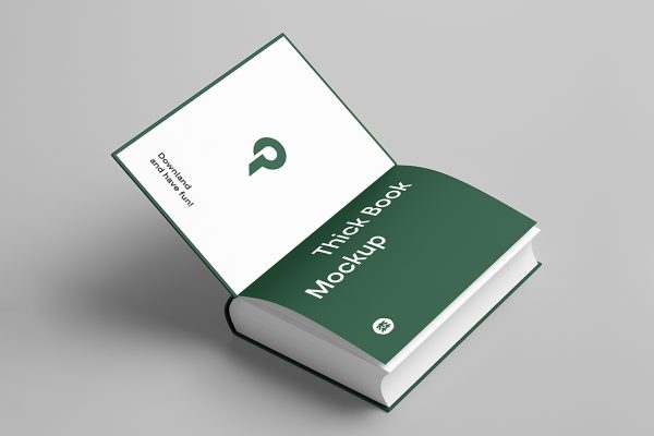 打开的精装书籍样机