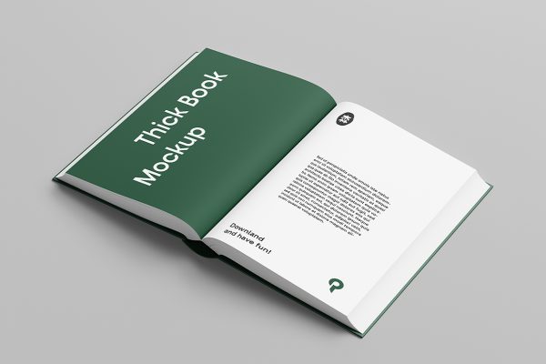打开的精装书籍样机