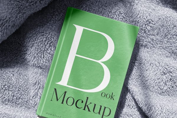 在毛毯上的精装书籍样机