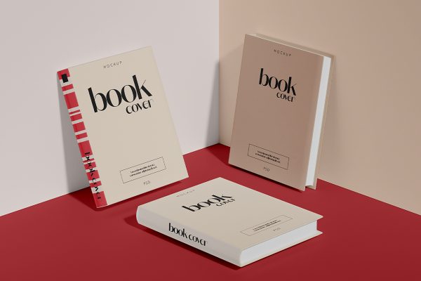 靠在墙上的精装书籍样机