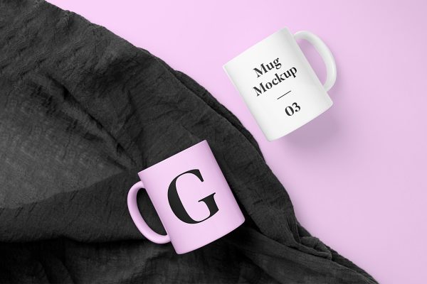 带场景的精致马克杯样机