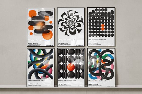 精致海报画廊样机4组