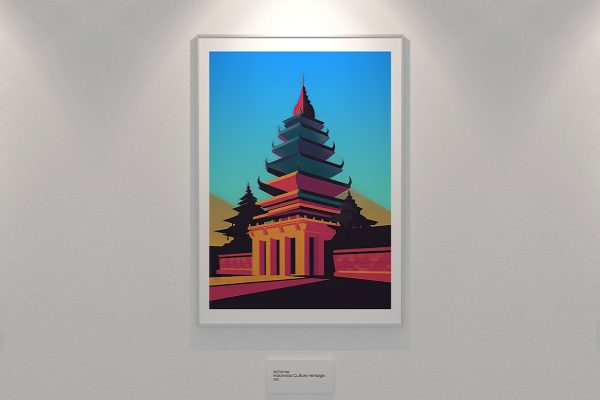 带框架的装饰画海报样机