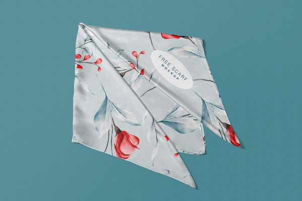 折叠面料头巾方巾丝巾样机