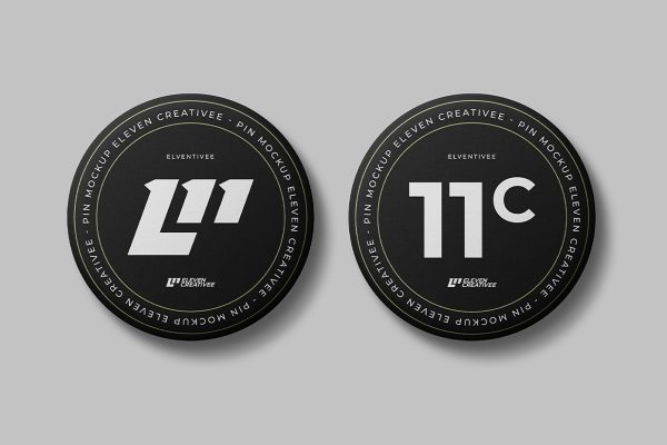 圆形别针徽章胸针样机