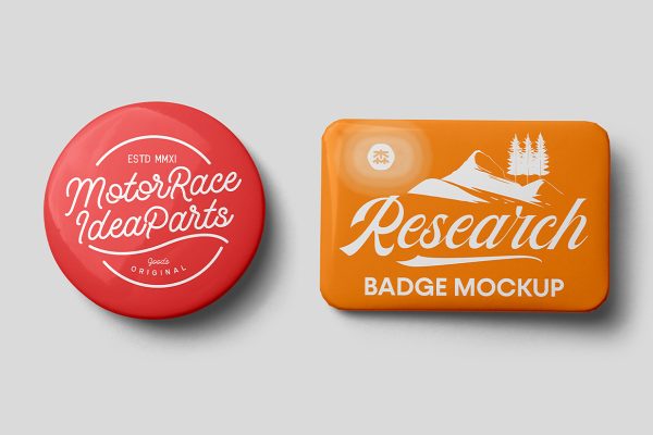 圆形与矩形别针徽章胸针样机