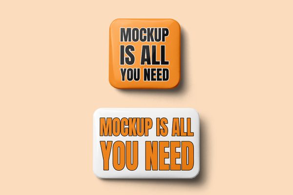 方形与矩形别针徽章胸针样机